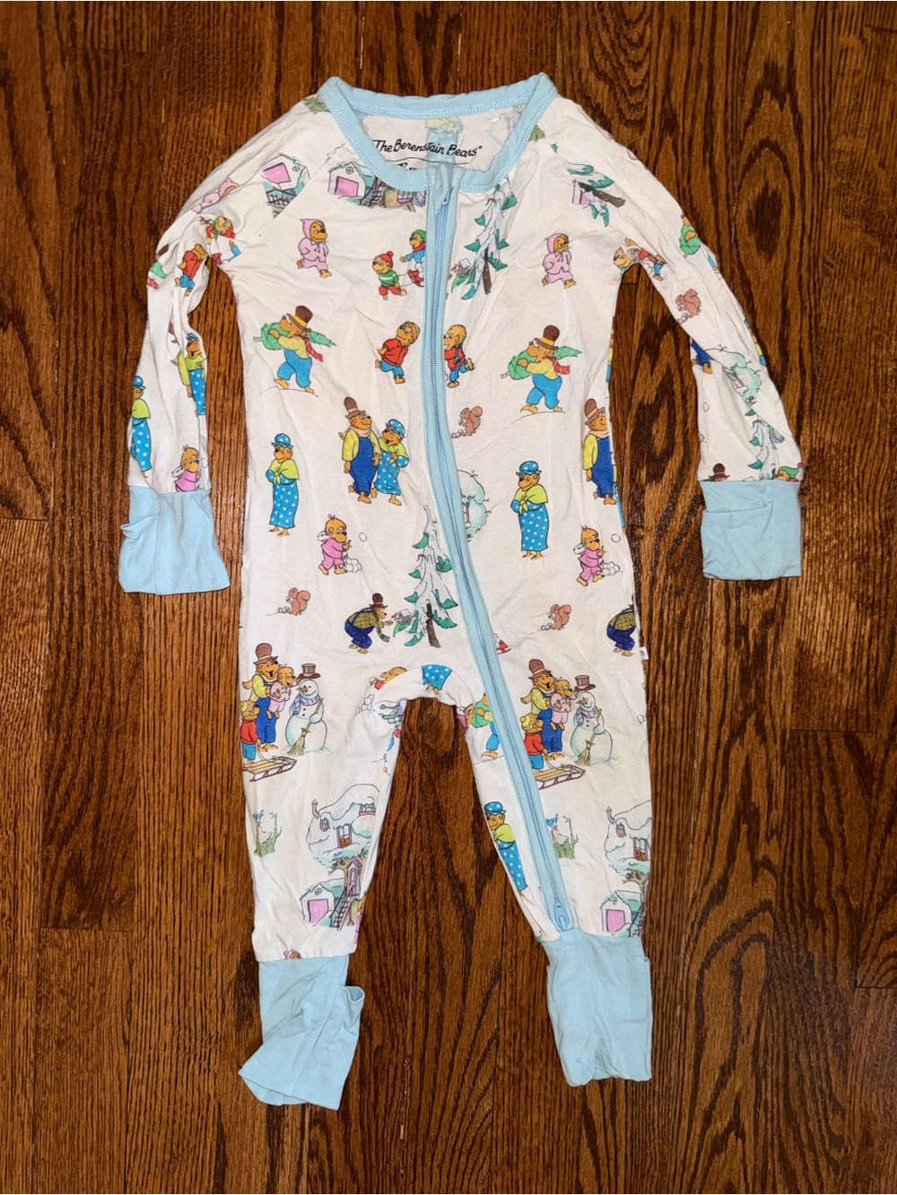 The Bernstein Bears Light Blue Trim Kids One-Piece Pajama